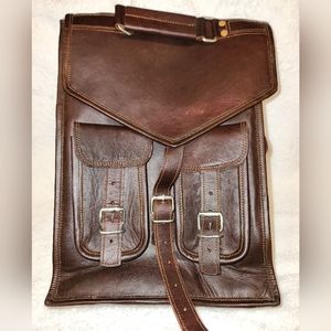Leather laptop/briefcase book bag